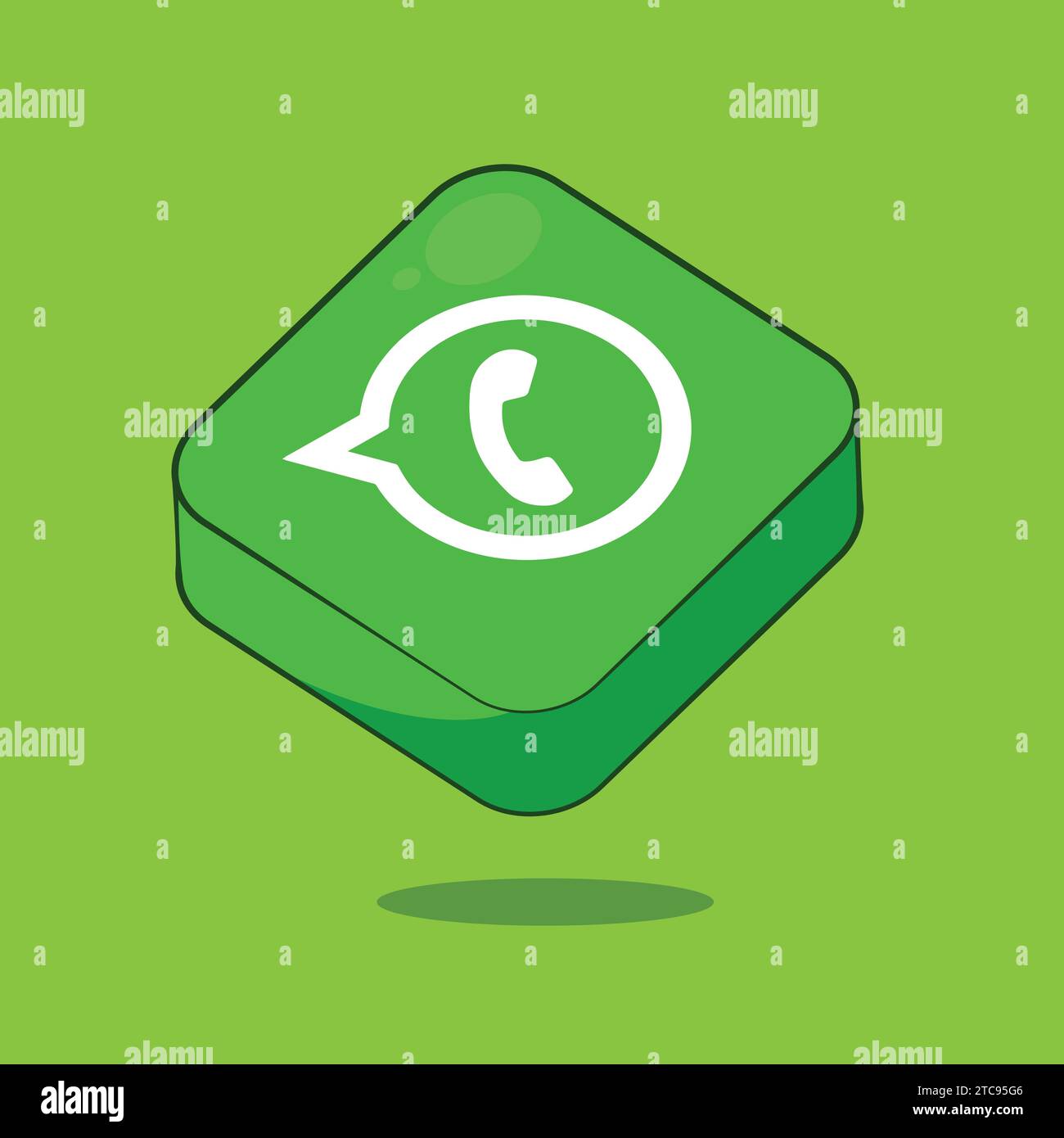 WhatsApp social Media App icônes du site Web Vector Website Cube icône Illustration de Vecteur