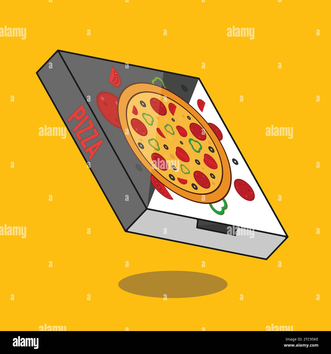 Vecteur d'illustration de commande de boîte à pizza délicieuse Illustration de Vecteur Vecteur d'illustration de commande de boîte à pizza délicieuse Illustration de Vecteur