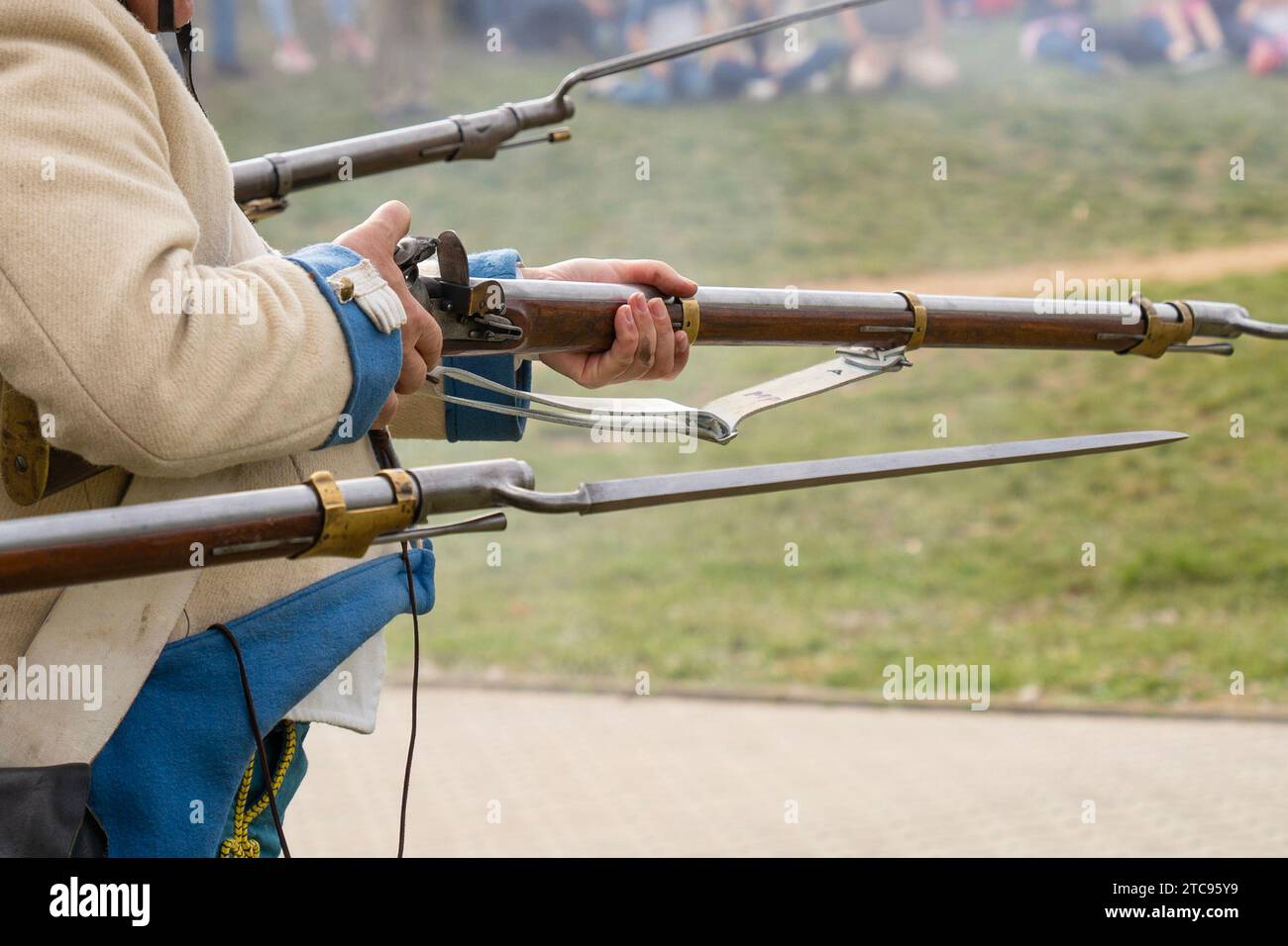 fusil du 19e siècle lors d'une reconstitution historique de la bataille Banque D'Images