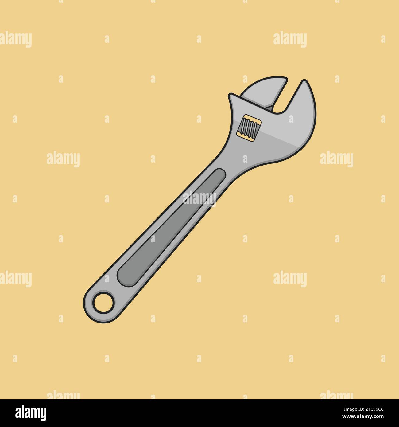 Icône de clé en métal Illustration Vector outil clé Illustration de Vecteur