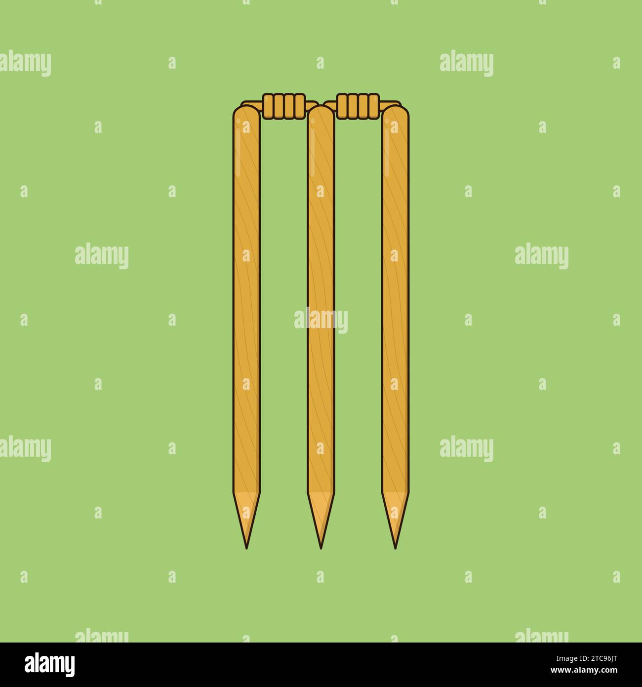 Cricket Wicket Stumps Illustration icône Vector Cricket jeu Illustration de Vecteur
