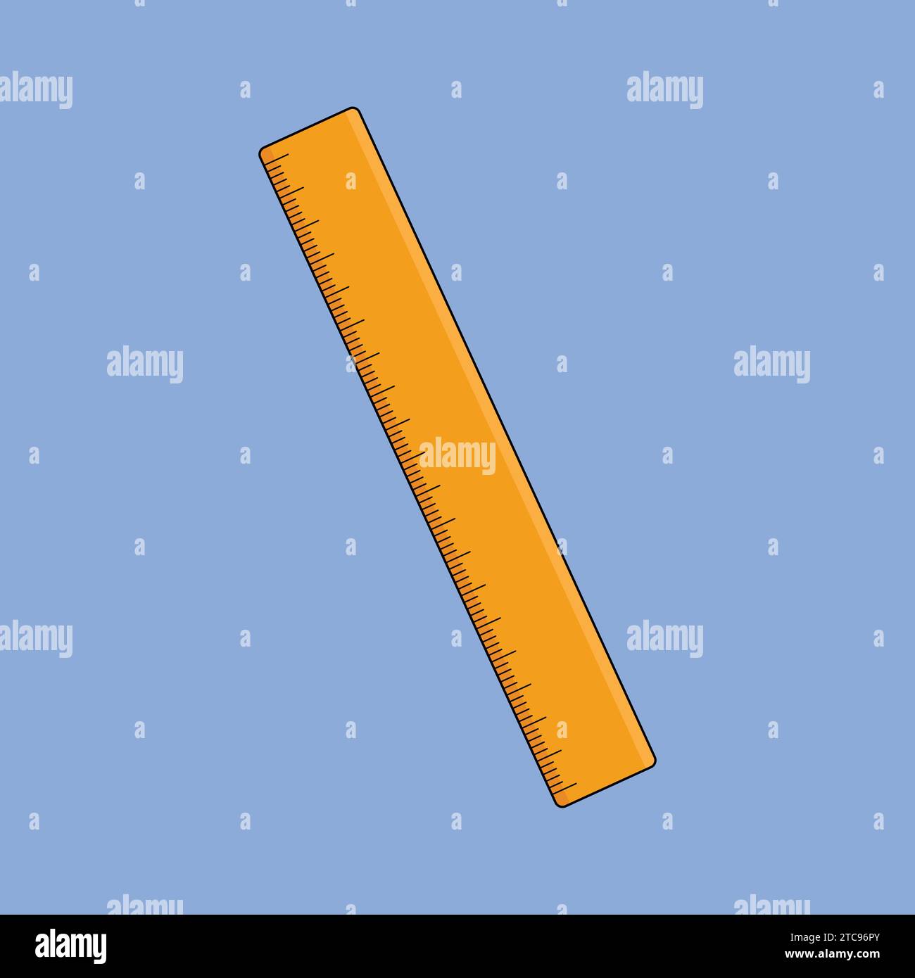 Icône d'échelle de règle plate Vector Illustration École papeterie de bureau Illustration de Vecteur