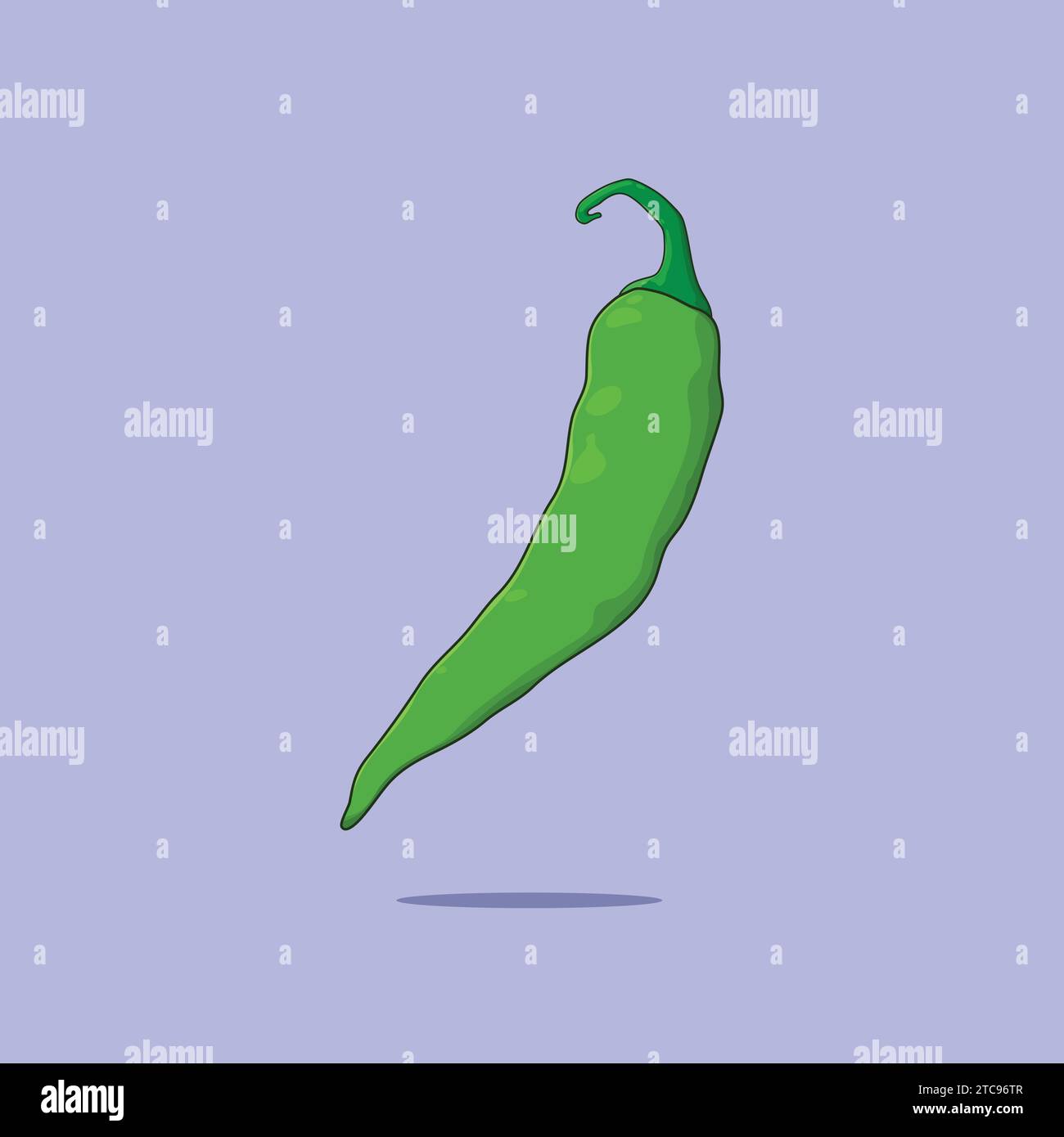 Icône d'illustration de légumes vectoriels de Chili épicé vert frais Illustration de Vecteur