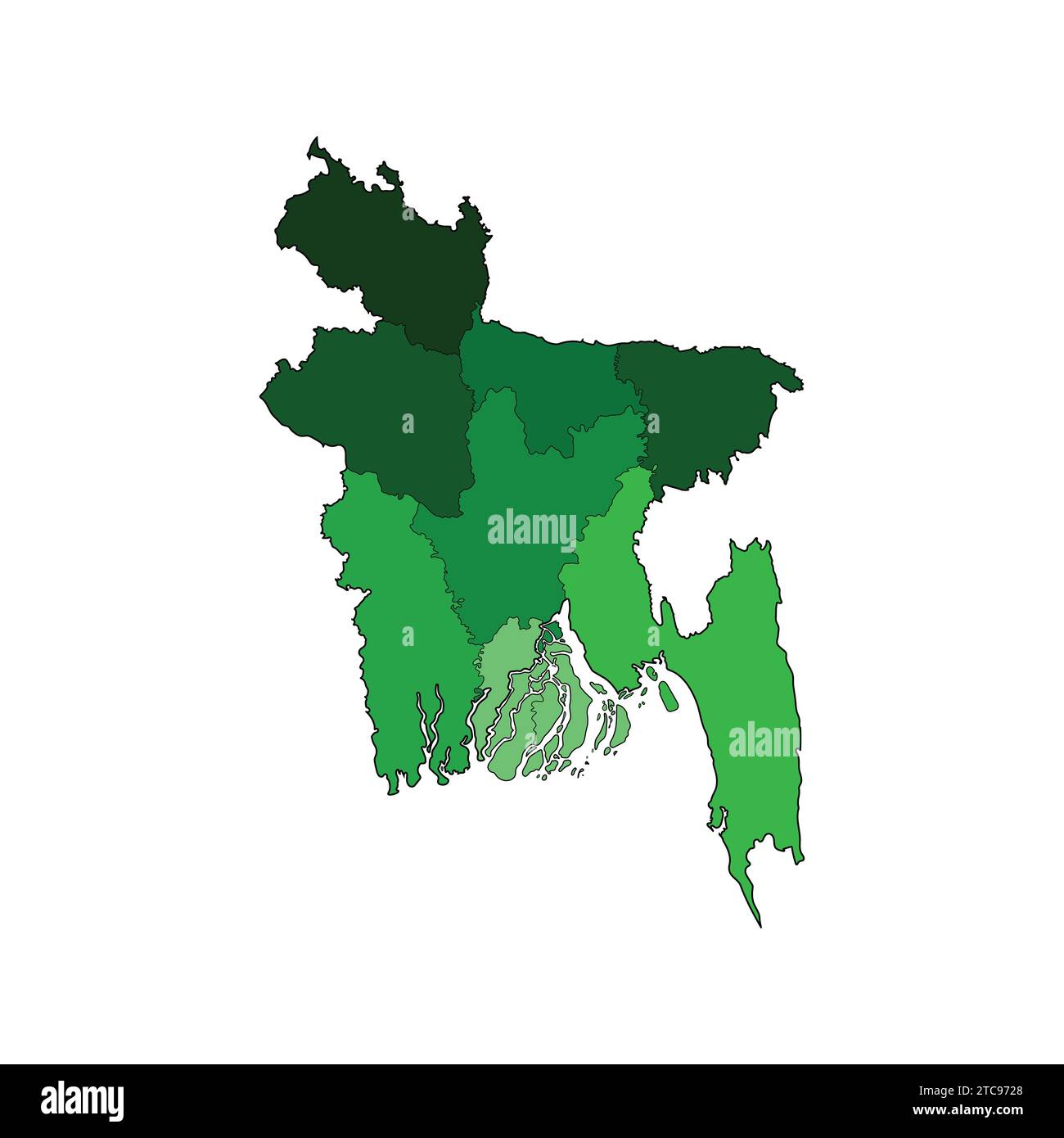 Carte détaillée de Bangladesh Illustration Vector icon carte du Bangladesh Illustration de Vecteur