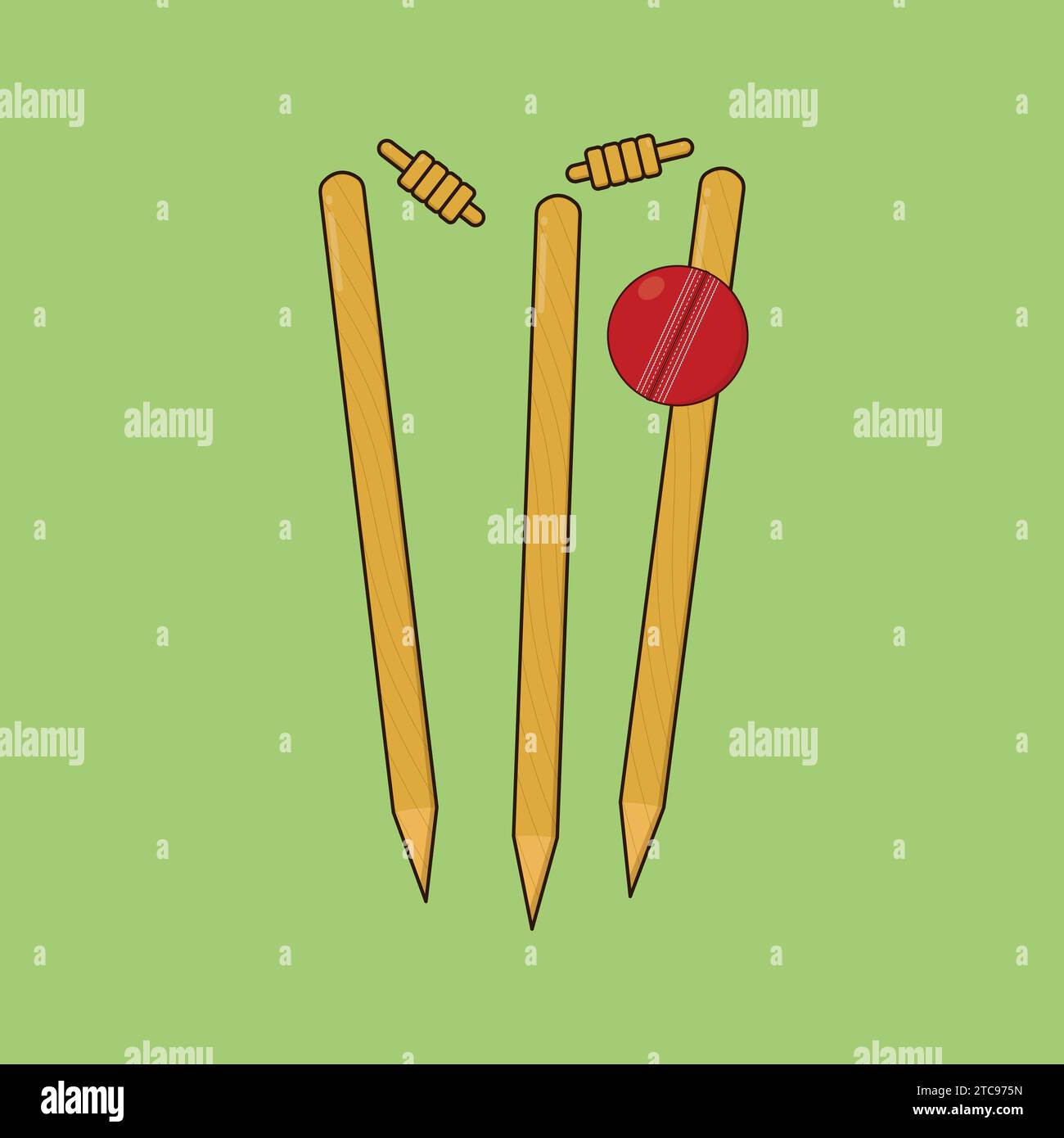 Cricket Wicket Stumps Illustration icône Vector Cricket jeu Illustration de Vecteur