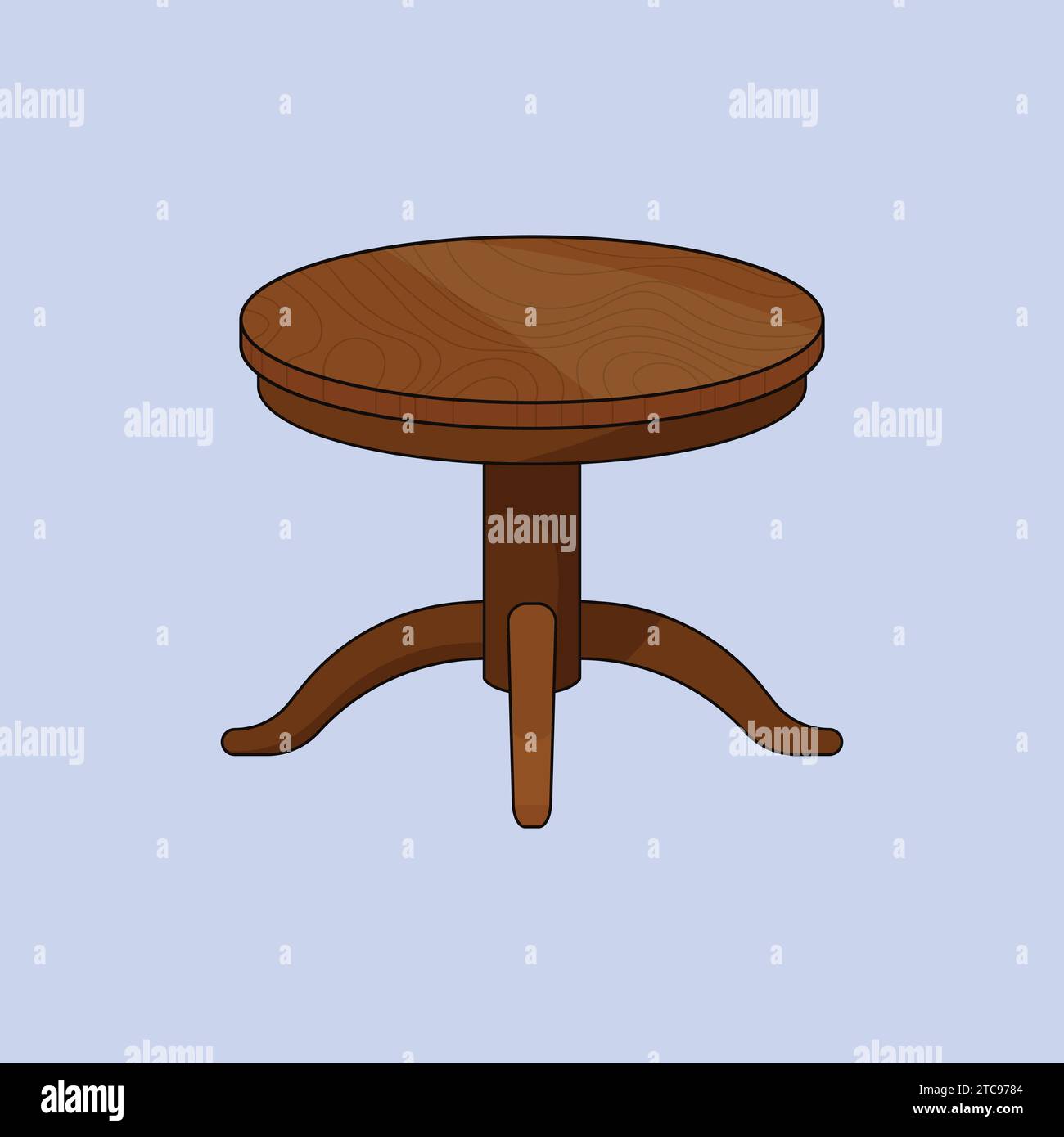 Table ronde en bois Vector icône Illustration Vector Furniture Vector Home Decor Illustration de Vecteur