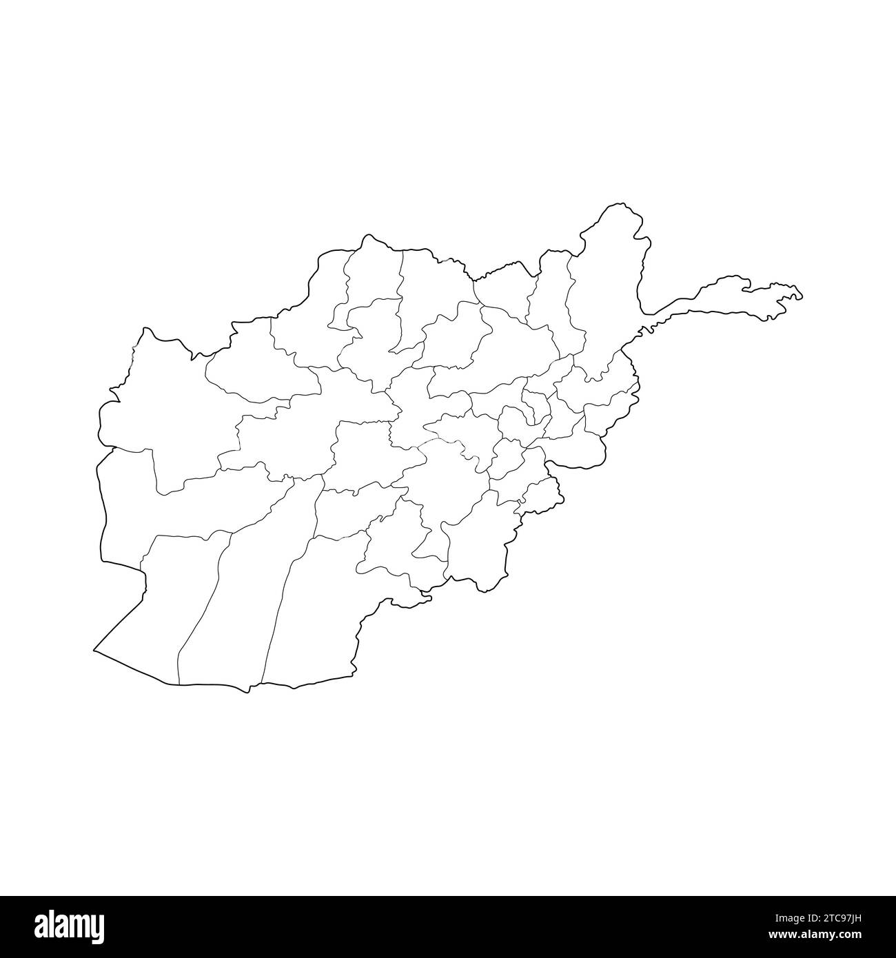 Line Map of Afghanistan Vector Illustration icône Afghani Map Illustration de Vecteur