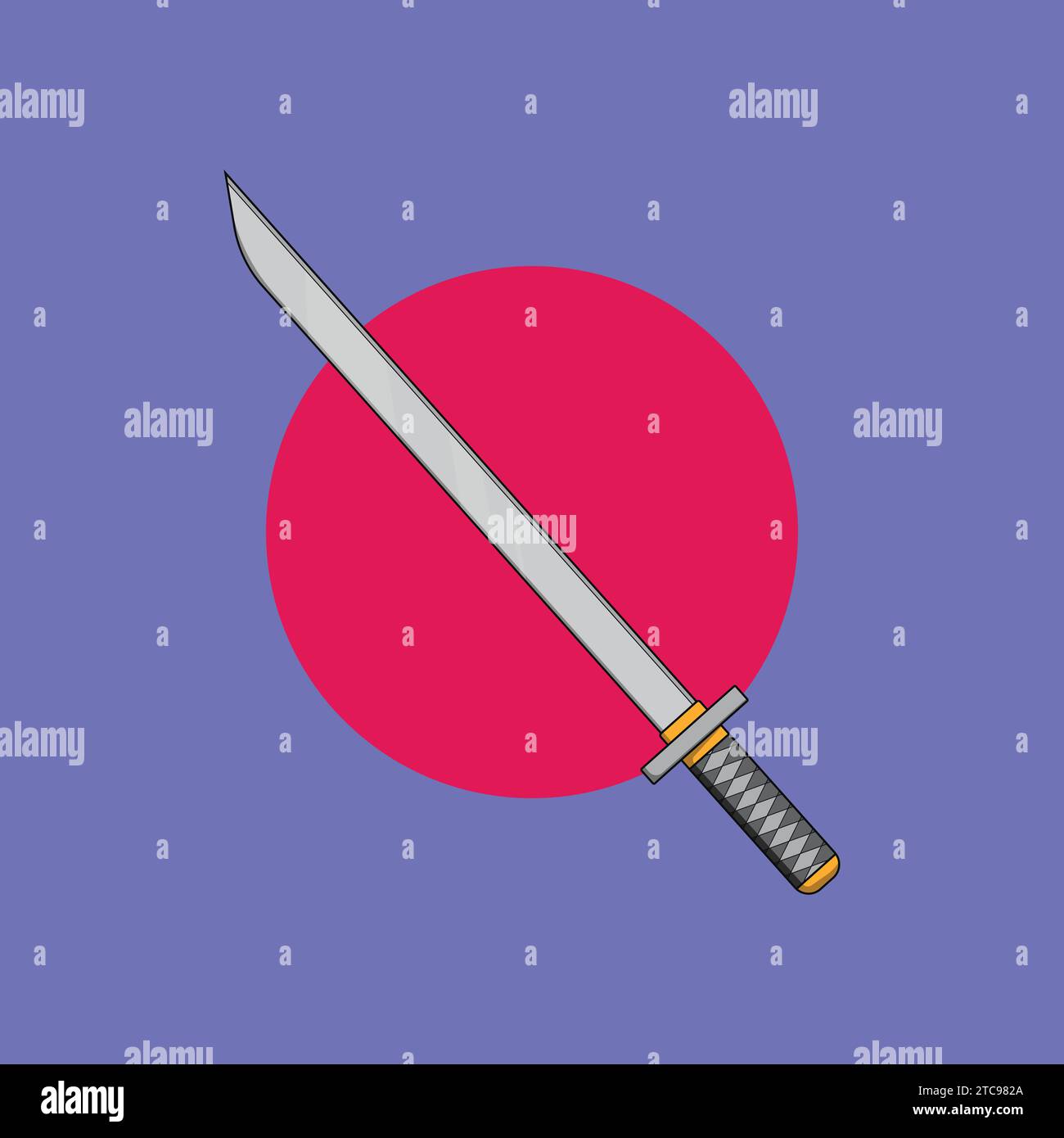 Sharp japonais Katana Illustration Vector Icon War Illustration de Vecteur