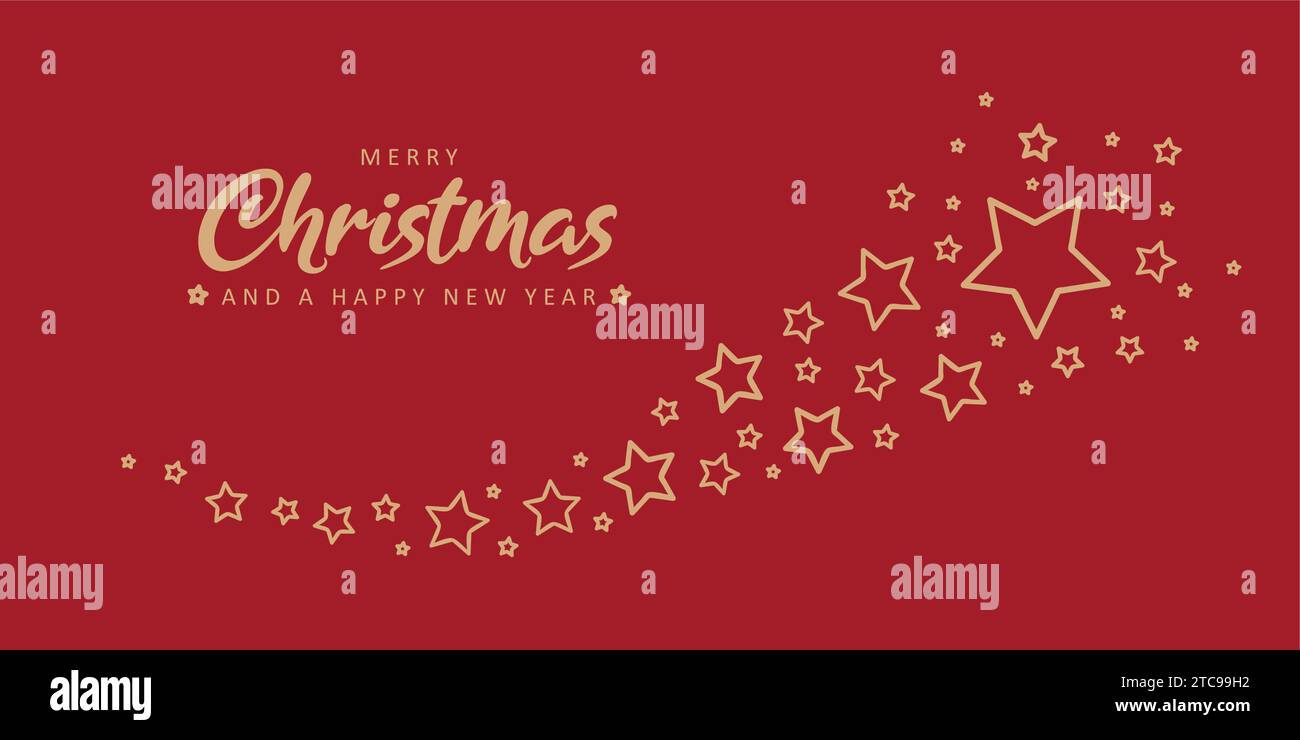 Décoration étoile tombante de carte de voeux de noël sur fond rouge illustration vectorielle EPS10 Illustration de Vecteur