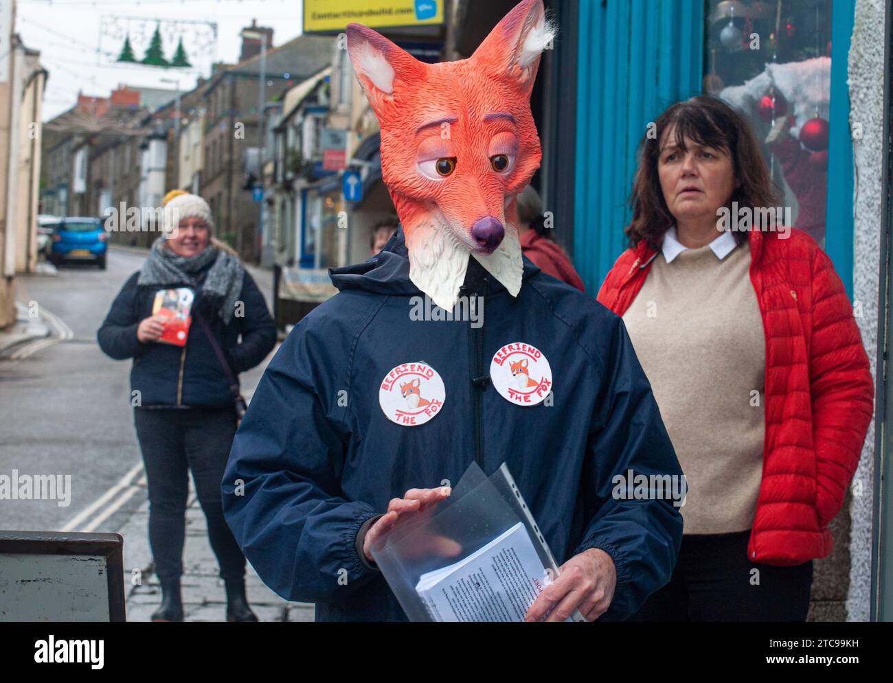 Helstons Annual Boxing Day Hunt a rencontré des saboteurs anti-Hunt lors de la Cury Hunt qui a lieu chaque année. Banque D'Images