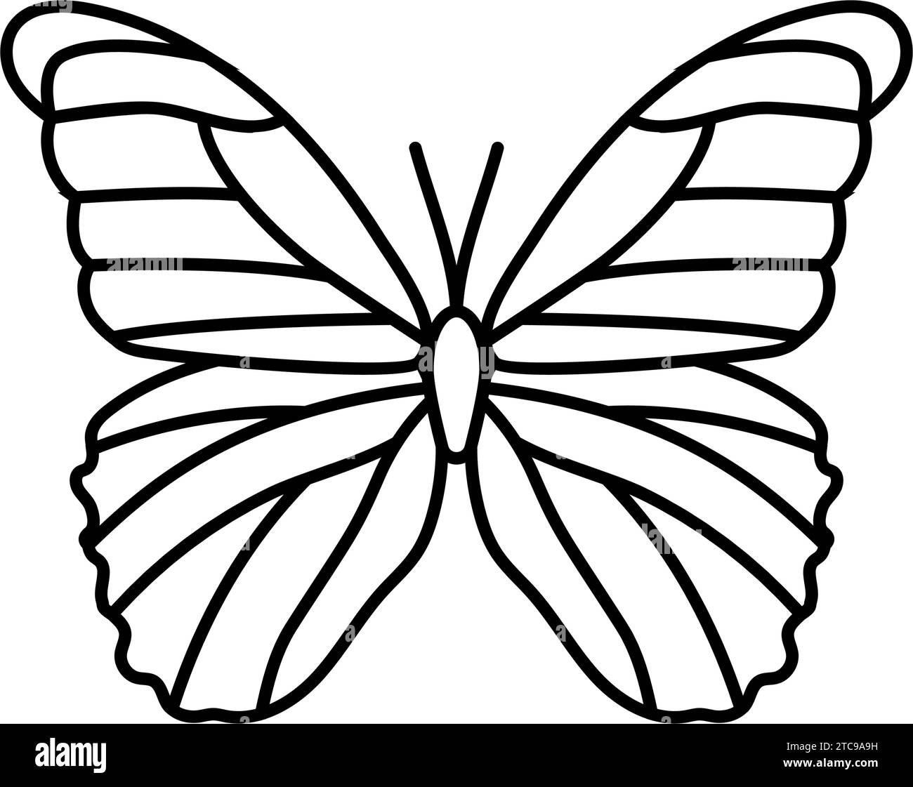 illustration vectorielle de l'icône représentant une ligne de ressort morpho bleu géant Illustration de Vecteur