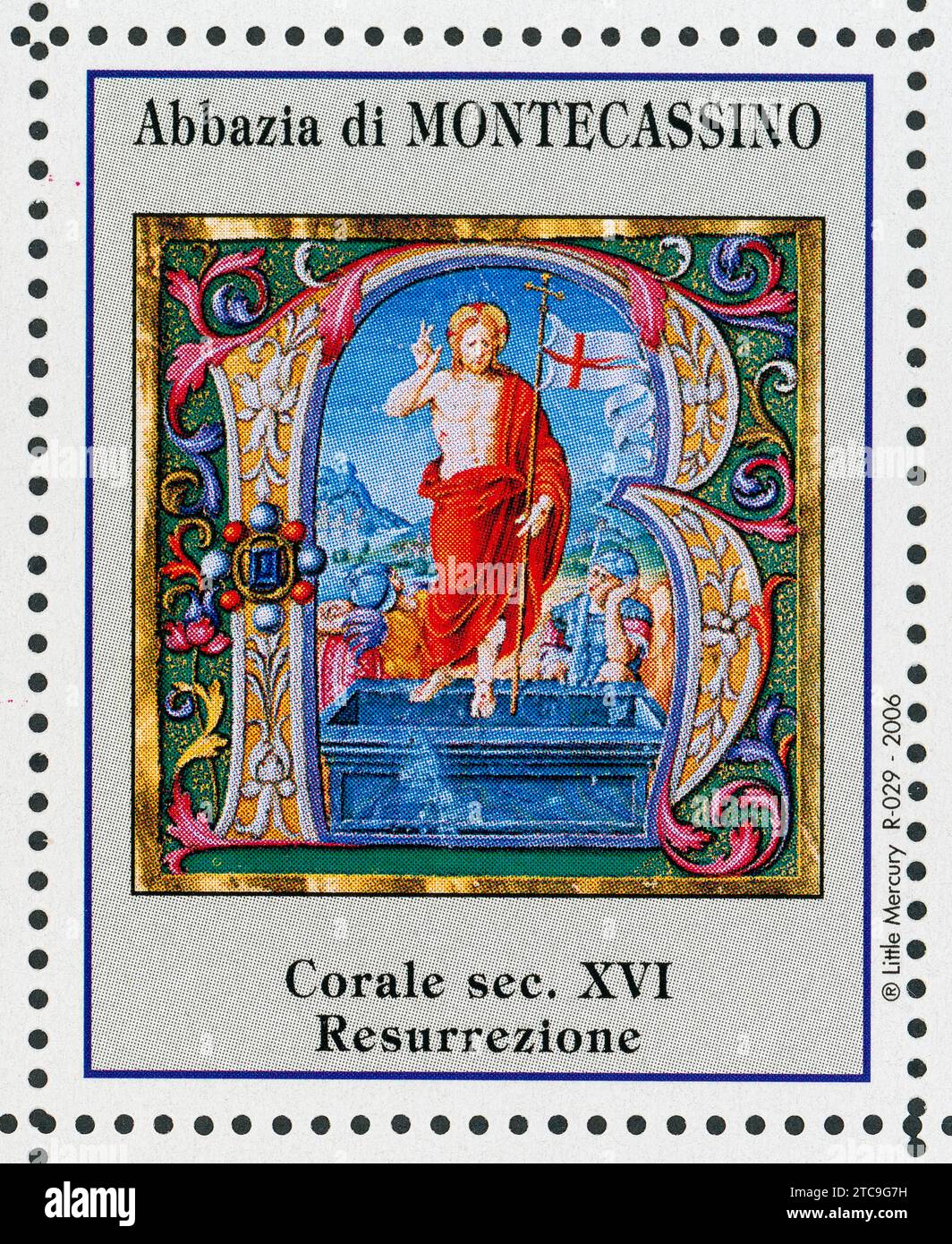 La Résurrection. Abbaye de Montecassino timbres. chœur du 16e siècle. Banque D'Images