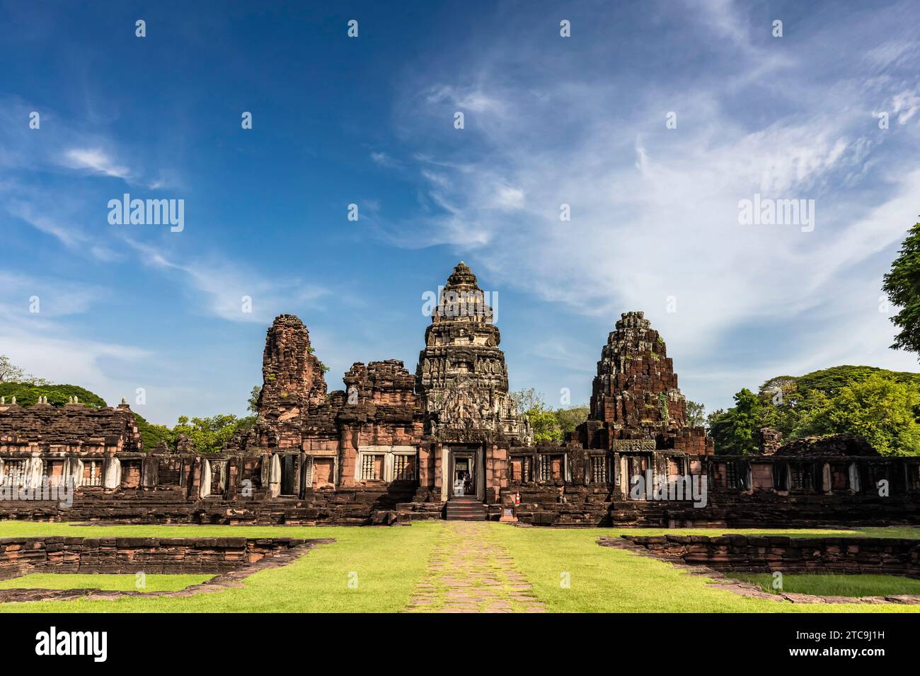 Parc historique de Phimai, ancien temple khmer, Nakhon Ratchasima, Isan, Thaïlande, Asie du Sud-est, Asie Banque D'Images