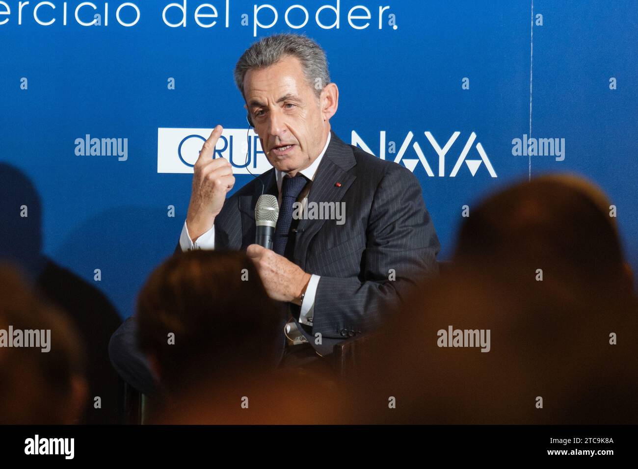L'ancien président de la République française Nicolas Sarkozy lors de la présentation du livre "les années de luttes", au Mandarin Oriental rit Banque D'Images