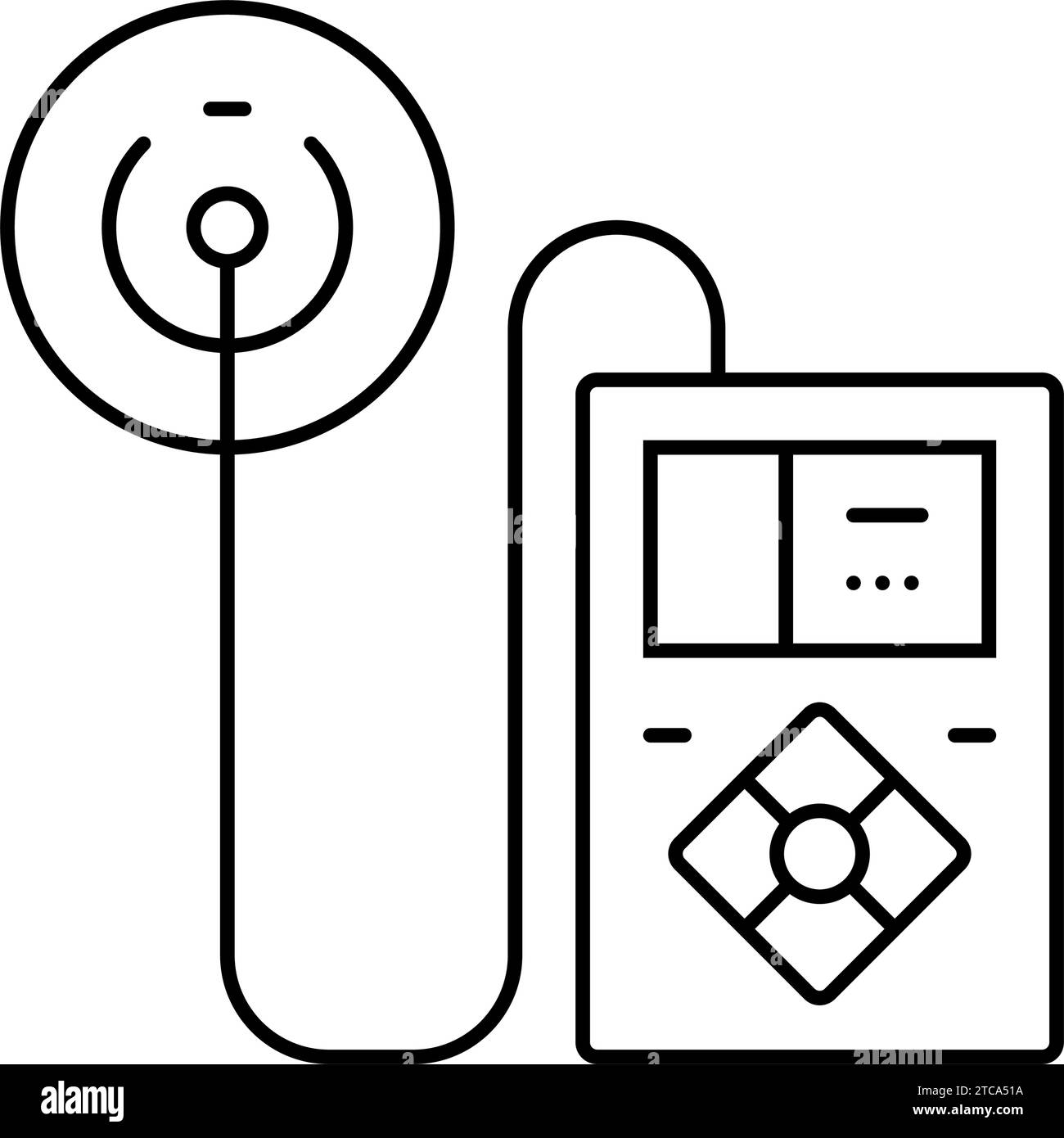 illustration vectorielle d'icône de ligne biomédicale de pompe à insuline Illustration de Vecteur