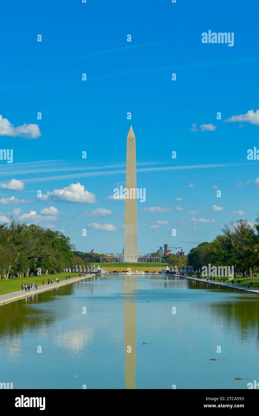 Le Washington Monument situé sur le National Mall à Washington DC Banque D'Images
