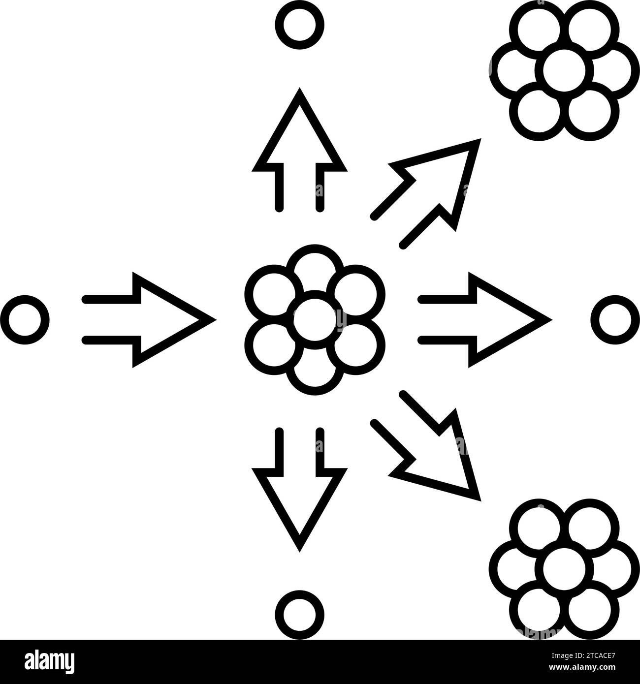 illustration vectorielle d'icône de ligne d'énergie de fission nucléaire Illustration de Vecteur