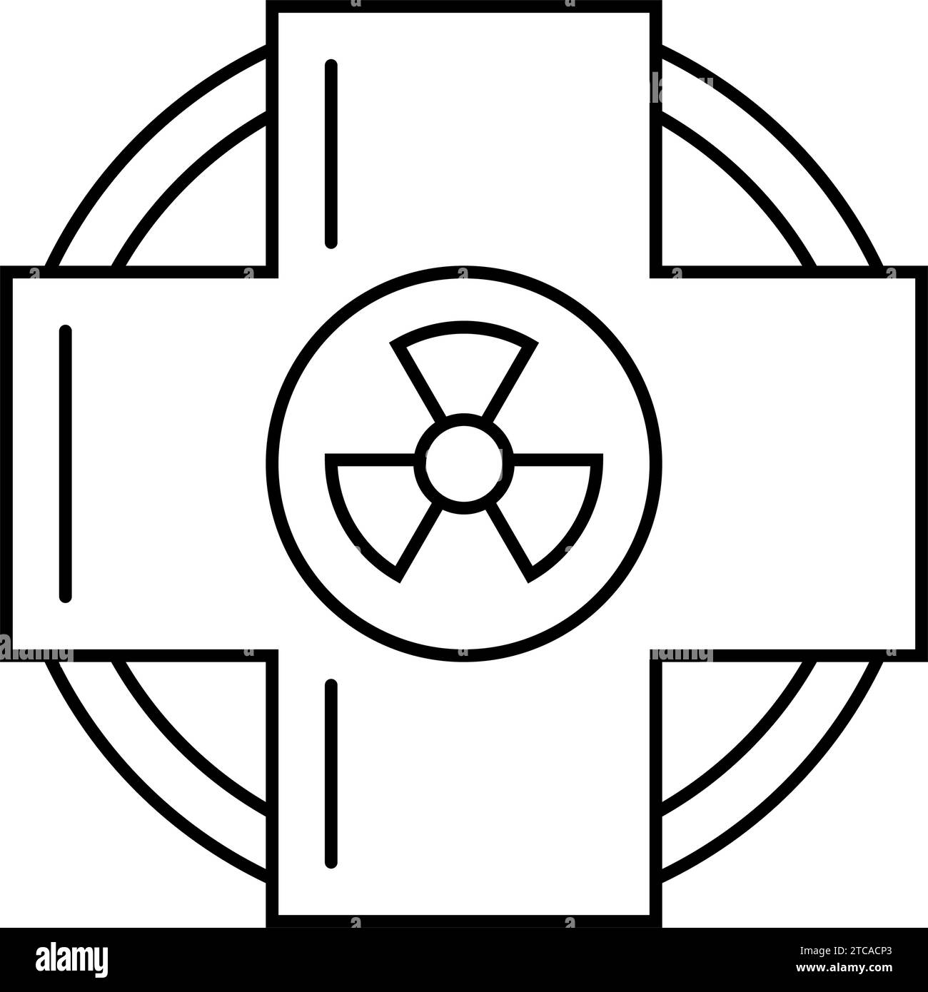 illustration vectorielle d'icône de ligne d'énergie de laboratoire de médecine nucléaire Illustration de Vecteur