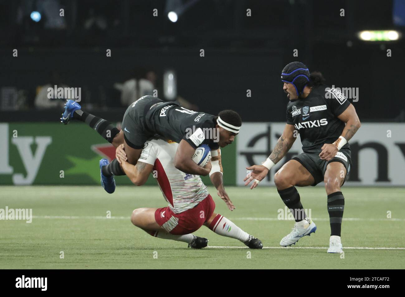 Vinaya Habosi, Francis Salli du Racing 92 lors de l'EPCR Champions Cup