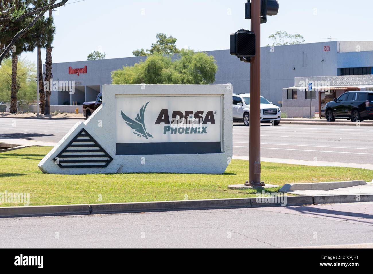 Le panneau devant le bureau ADESA Phoenix au 400 N. Beck Avenue, Chandler, AZ, États-Unis Banque D'Images Le panneau devant le bureau ADESA Phoenix au 400 N. Beck Avenue, Chandler, AZ, États-Unis Banque D'Images