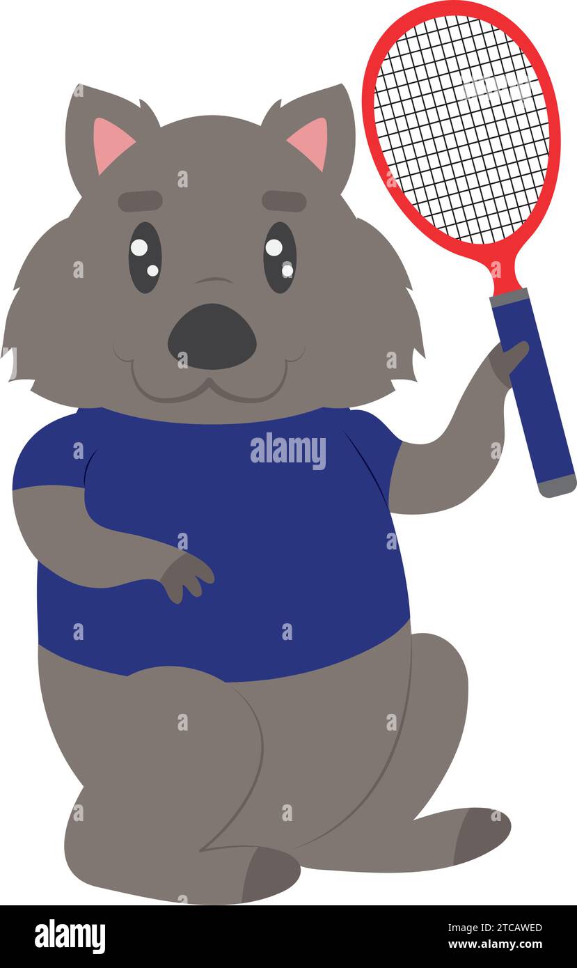 australie tennis quokka avec raquette Illustration de Vecteur