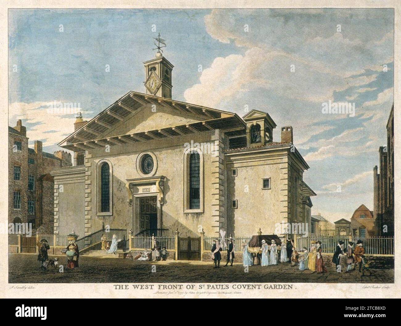 West Front of St Paul's, Covent Garden, par Edward Rooker d'après Paul Sandby, 1766 - gac 06359. Banque D'Images