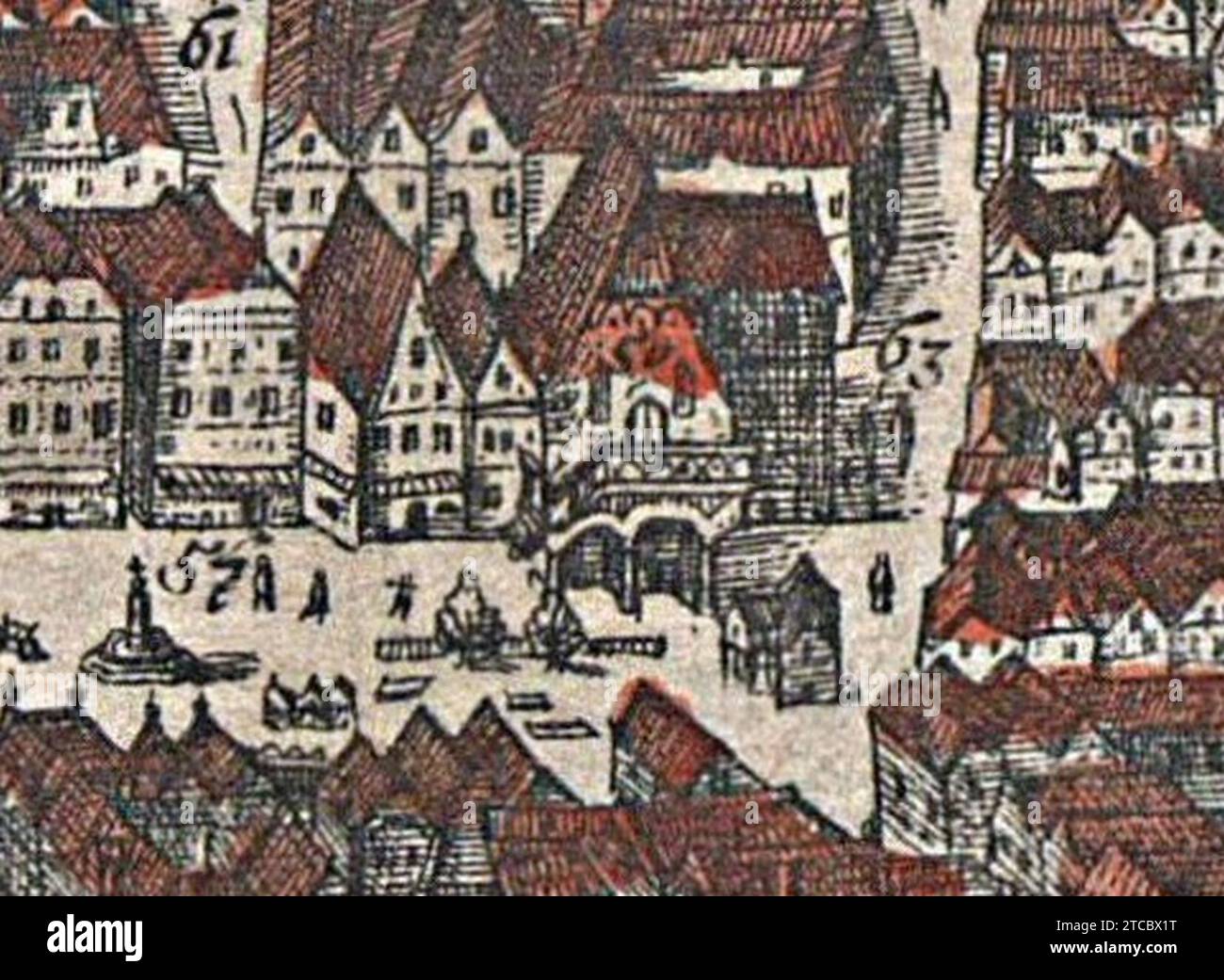 Wien Schranne 1609 Hoefnagel. Banque D'Images