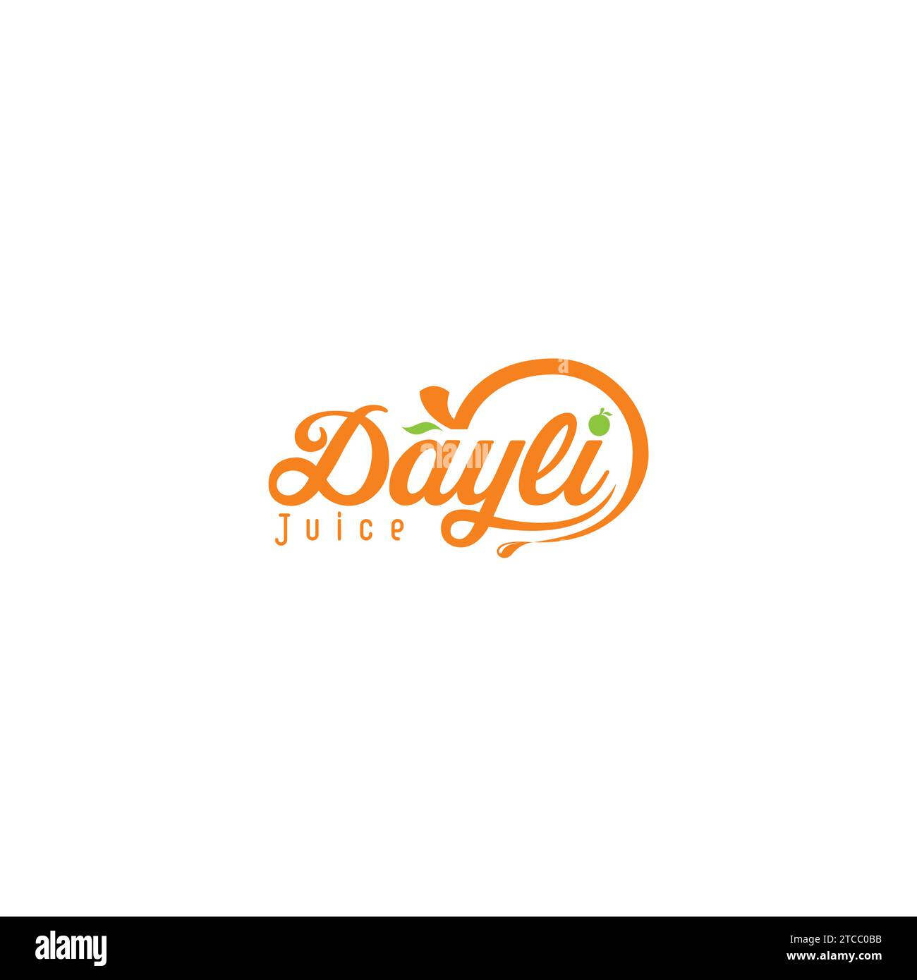 Logo Dayli Juice. Conception de logo de jus de glace. Logo orange Illustration de Vecteur