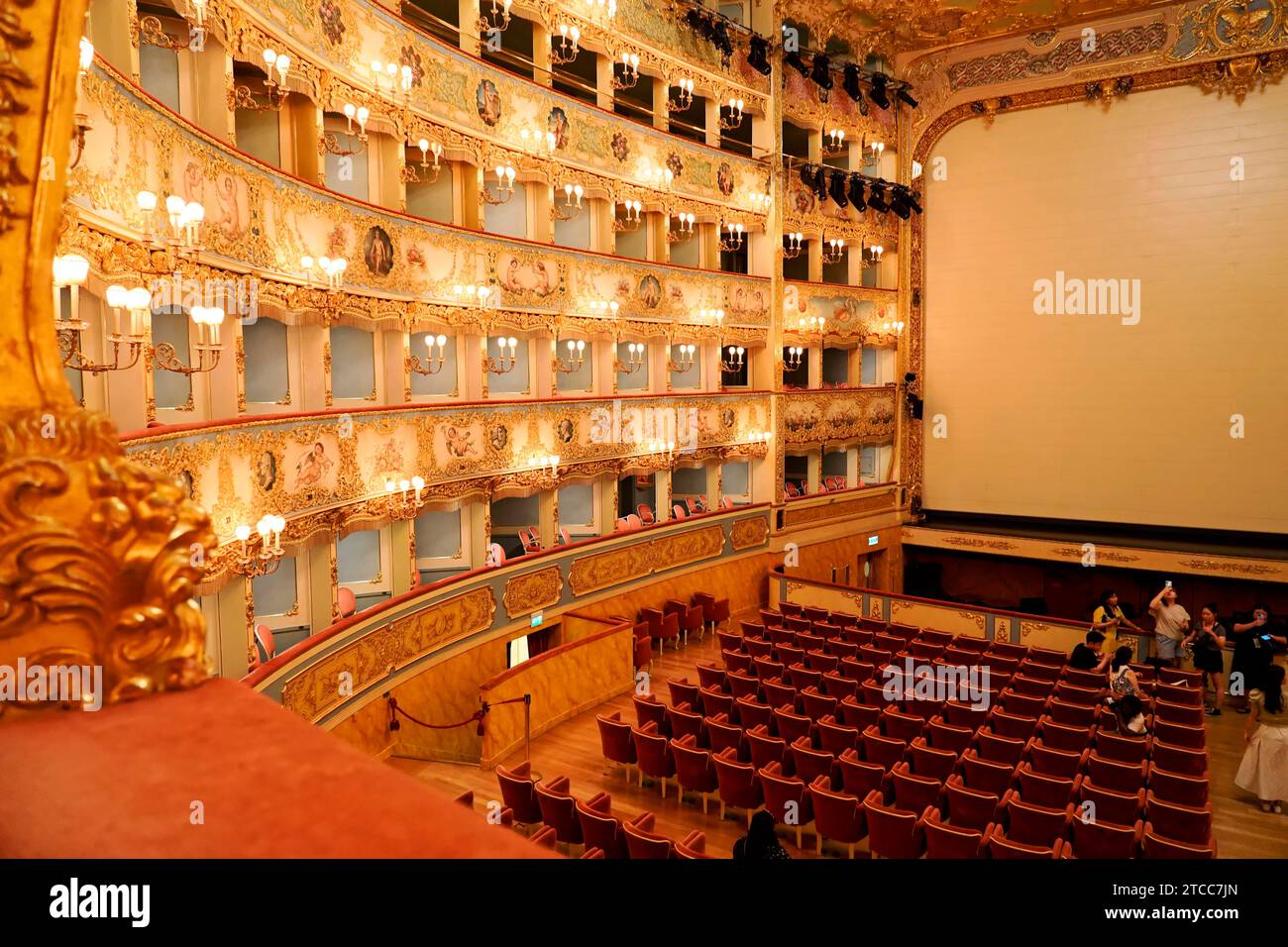 Auditorium, salle de l'opéra Teatro la Fenice, Venise, Vénétie, Mer Adriatique, Italie du Nord, Italie Banque D'Images