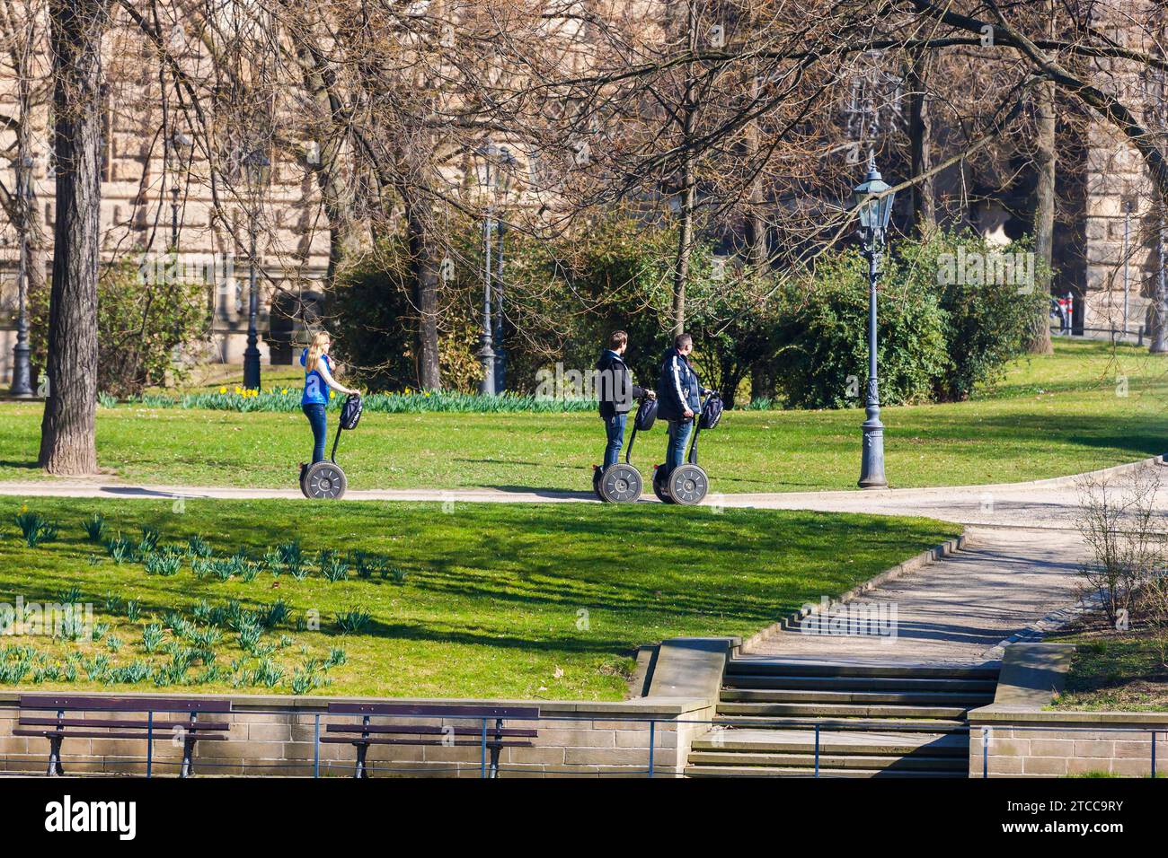 Visite en Segway au Zwinger Pond Banque D'Images