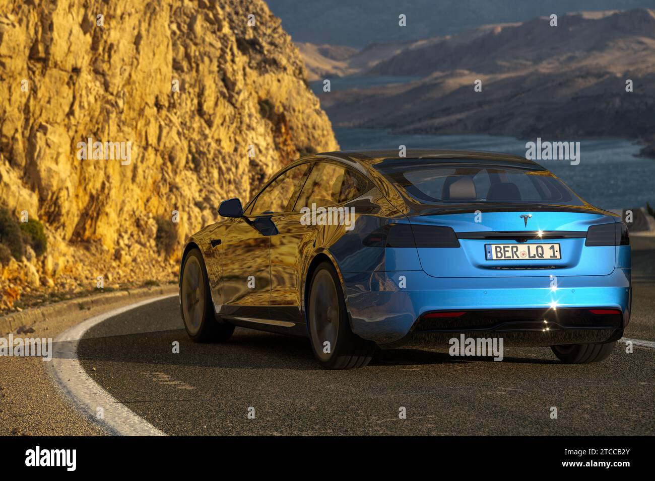 Tesla Model S Plaid - 1020 ch et 2,1 secondes à 100 km par heure Banque D'Images