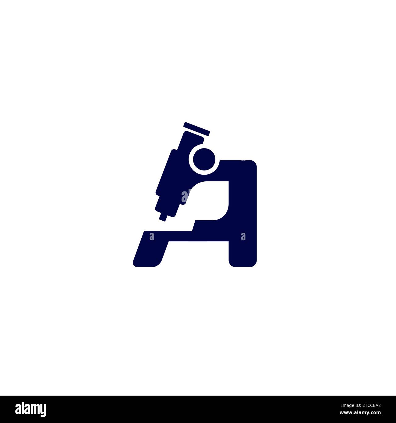 Logo lettre A du microscope. Icône microscope. Lettre A. Illustration de Vecteur