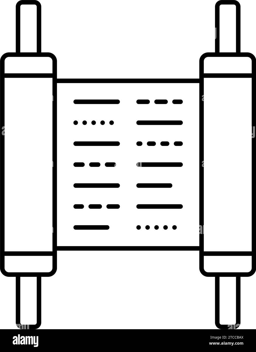 illustration vectorielle d'icône de ligne juive de défilement de torah Illustration de Vecteur