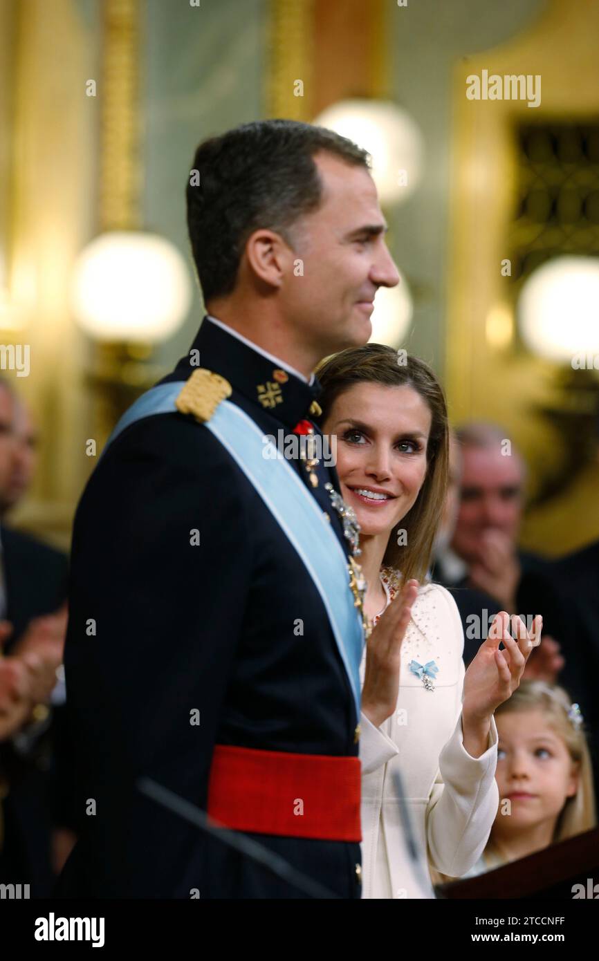 Madrid 06-19-2014 Proclamation de Felipe VI intérieur du Congrès des députés photo Jaime Garcia Archdc. Crédit : Album / Archivo ABC / Jaime García Banque D'Images