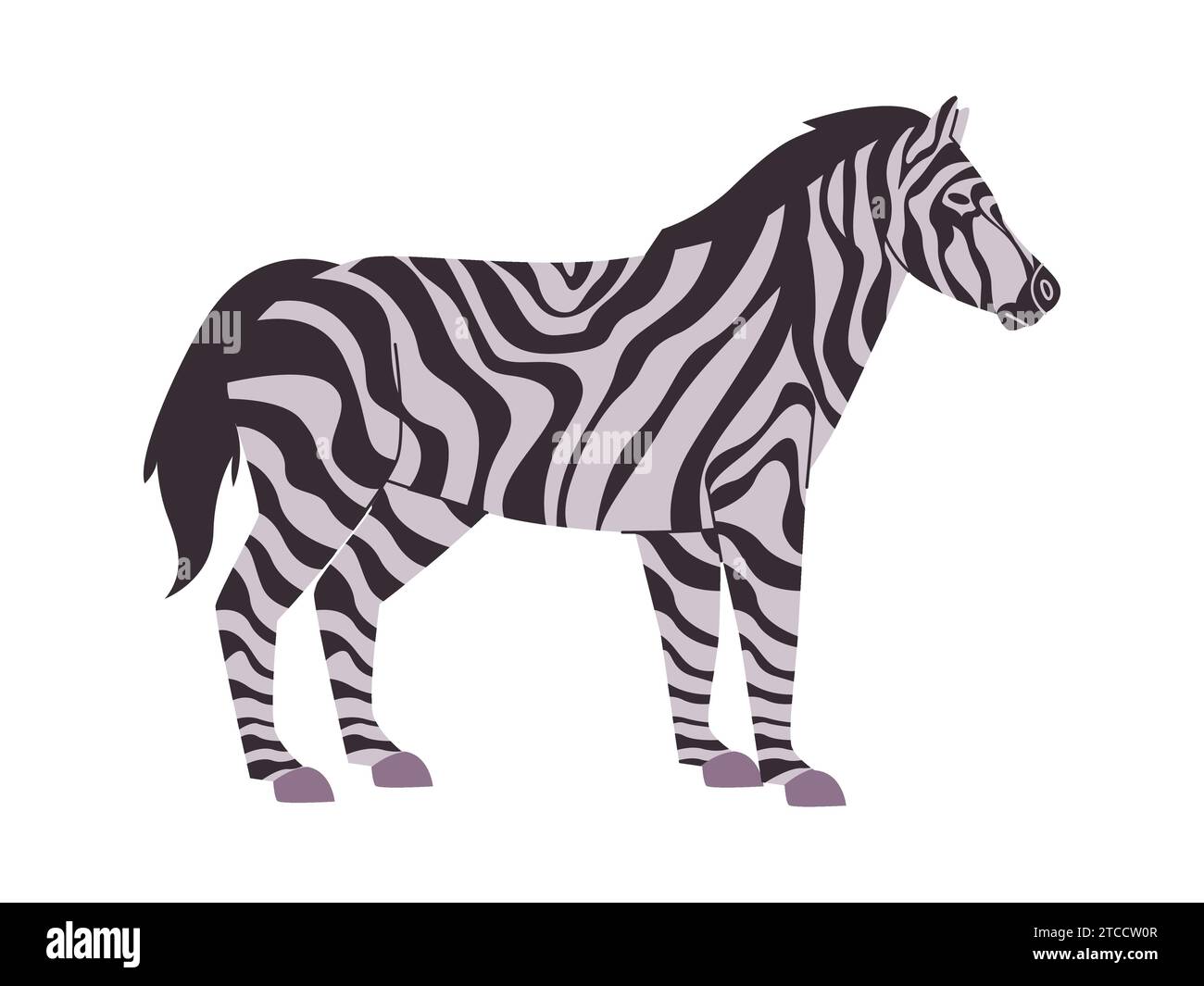 couleur blanche et noire rayée zèbre nature animal herbivore mammifère créature faune sauvage Illustration de Vecteur