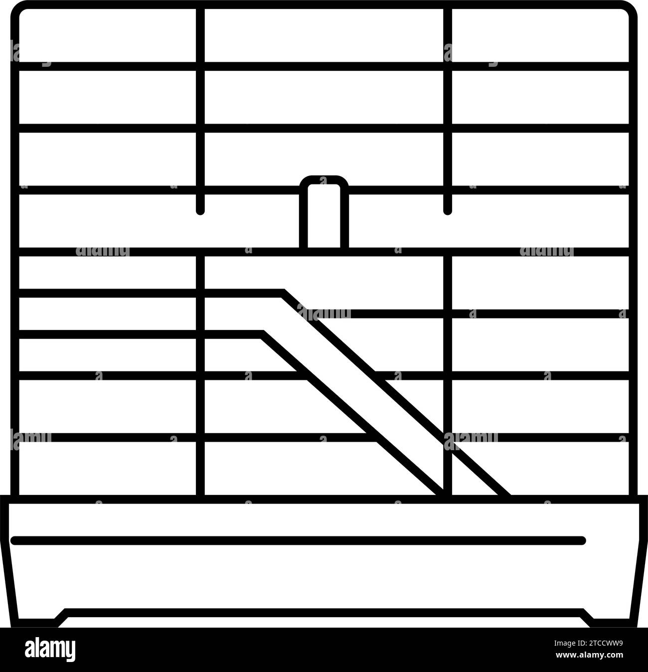 illustration vectorielle d'icône de ligne d'animal de compagnie de cage de hamster Illustration de Vecteur