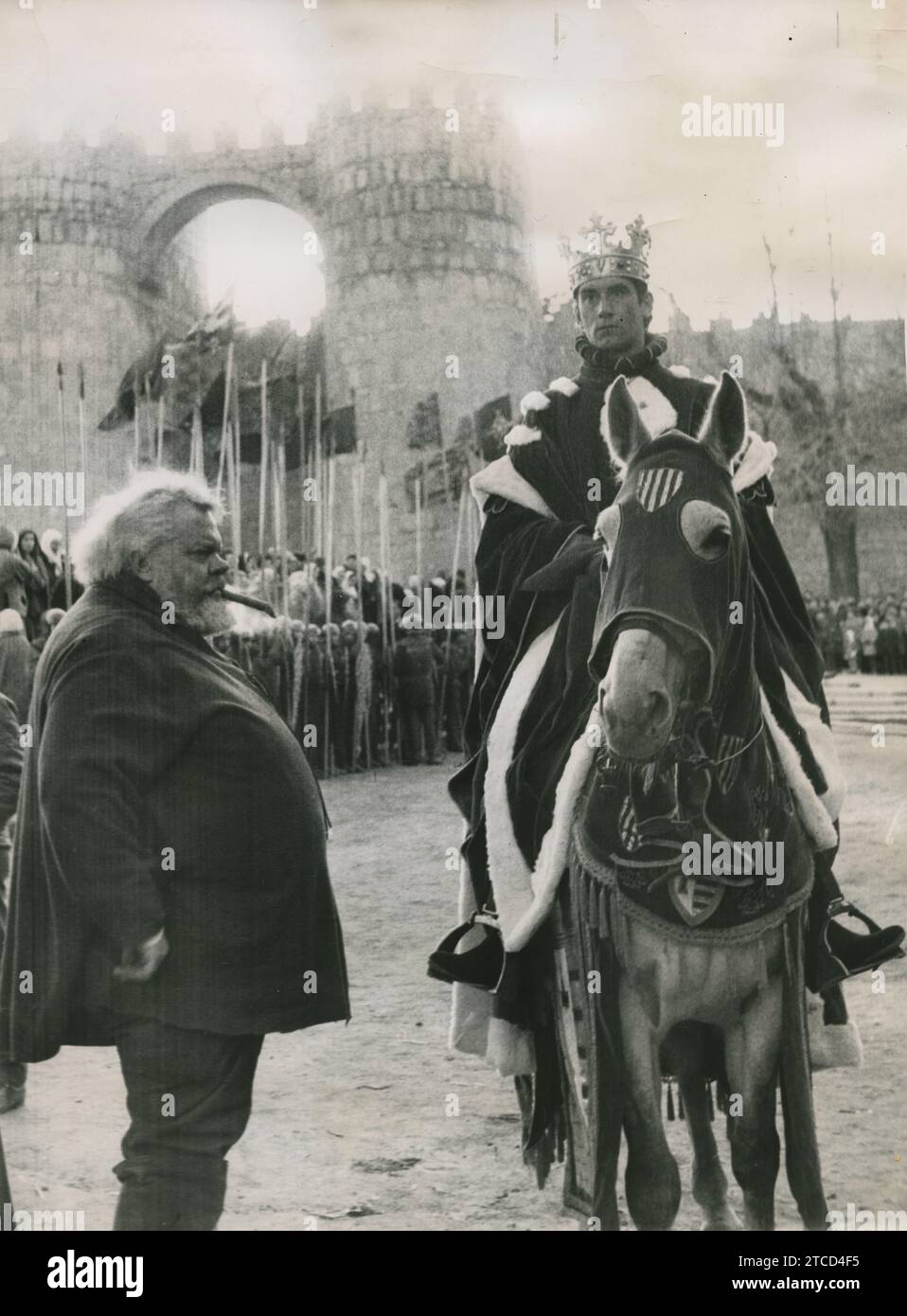 Avila, février 1965. Orson et Keith Baxter, qui joue Henry V d'Angleterre dans le film. Crédit : Album / Archivo ABC Banque D'Images