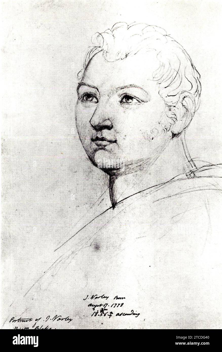 William Blake Portrait de John Varley c1818 Banque D'Images