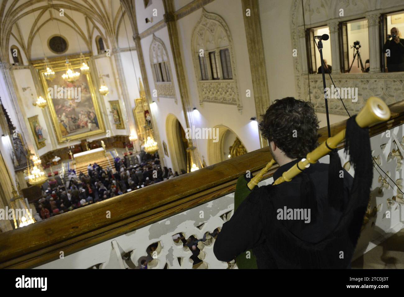 Madrid, 03/12/2016. Masse de cornemuse dans la paroisse de San Jerónimo el Real. Photo : Maya Balanya ARCHDC. Crédit : Album / Archivo ABC / Maya Balanya Banque D'Images