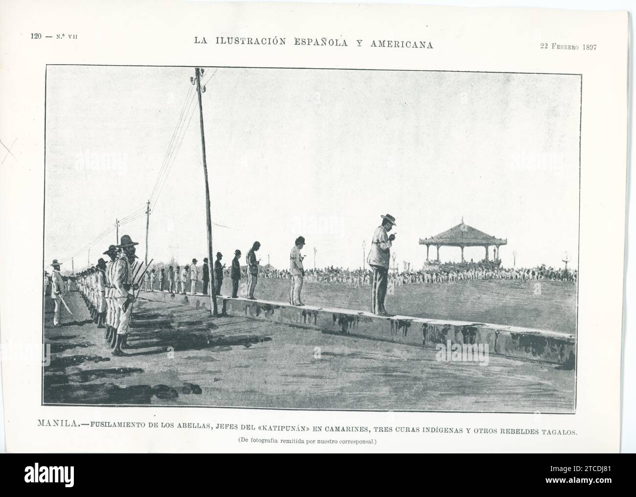 Manille (Philippines), janvier 1897. Guerre des Philippines. Les millionnaires rebelles M. Abellá et d'autres chefs de Tagalog associés ?Katipunan?. Crédit : Album / Archivo ABC Banque D'Images
