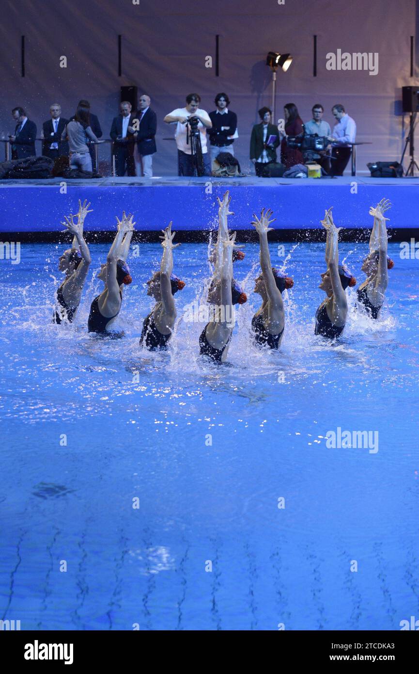 Madrid, 02/18/2016. Présentation de l'équipe de natation synchronisée. Photo : Maya Balanya ARCHDC. Crédit : Album / Archivo ABC / Maya Balanya Banque D'Images