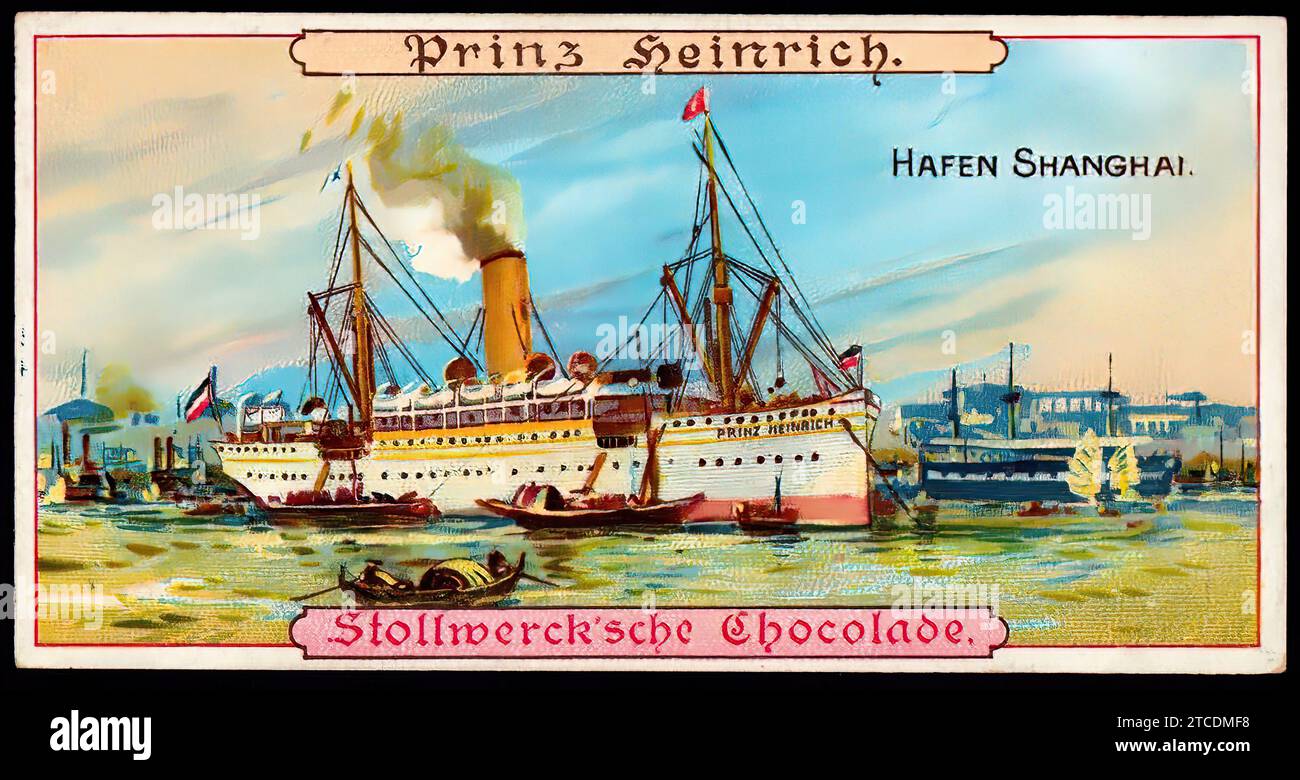 Bateaux à vapeur allemands - Prinz Heinrich - Vintage Stollwerck Banque D'Images