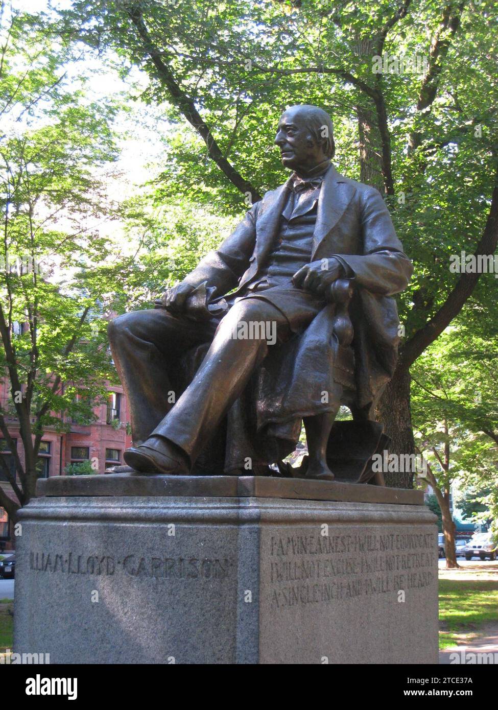 William Lloyd Garrison sur Commonwealth Avenue, Boston. Banque D'Images