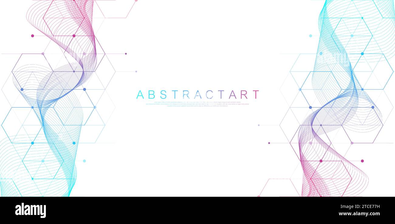 Soins de santé modernes ou conception de fond médical. Concept d'innovation en soins de santé. Bannière Web d'en-tête horizontale. Fond géométrique abstrait avec Illustration de Vecteur