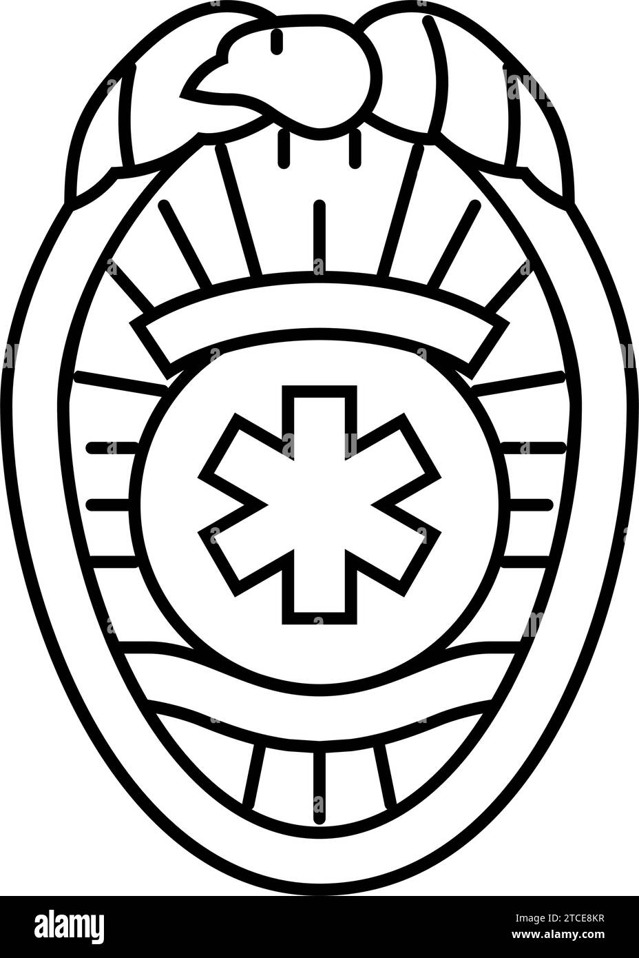 illustration vectorielle d'icône de ligne ambulance de badge emt Illustration de Vecteur