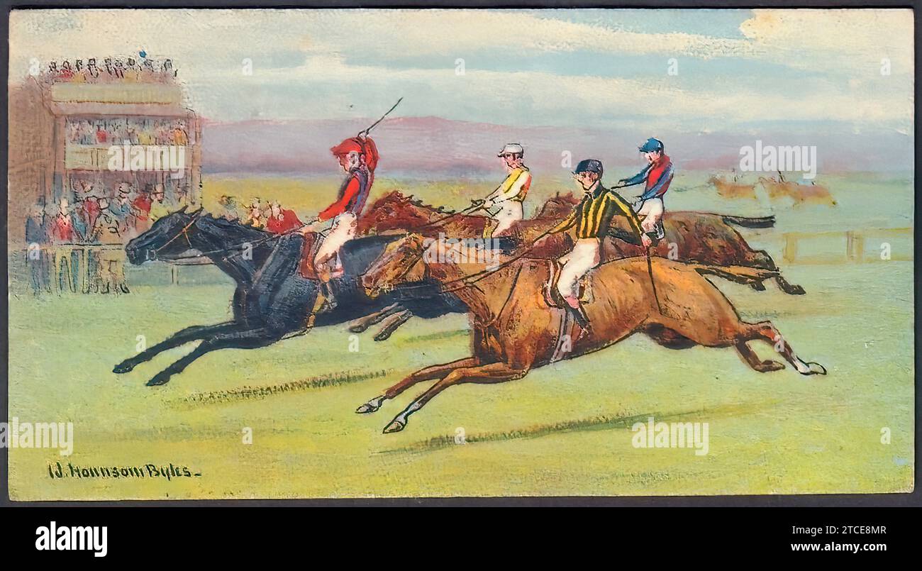 Flat Racing 19th Century - carte de cigarette vintage Banque D'Images