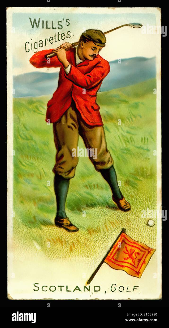 Sports Golf - carte de cigarette vintage Banque D'Images