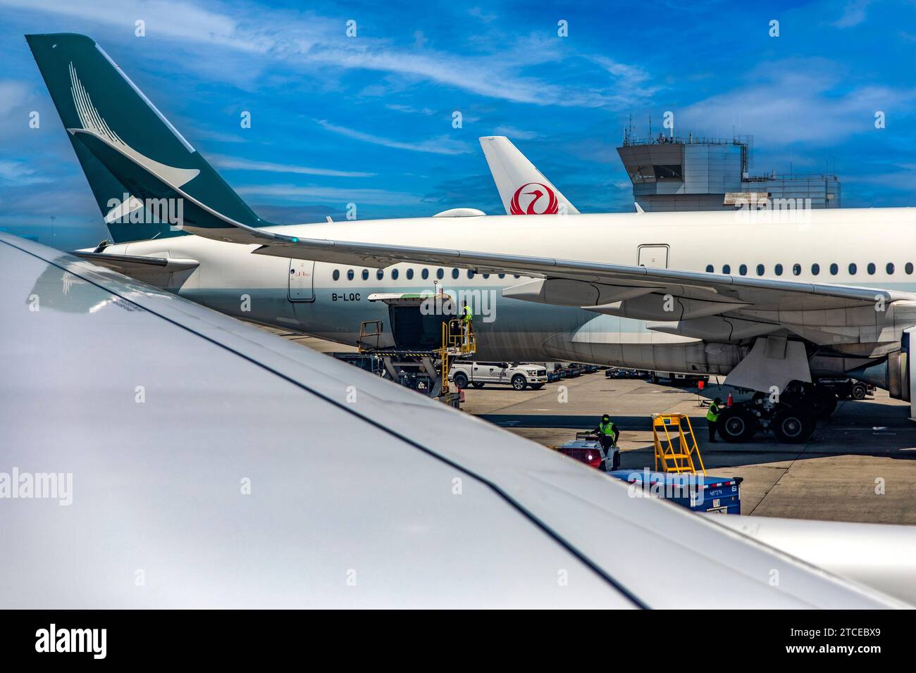 New York, États-Unis ; 31 mai 2023 : la dernière génération d'avions de ligne commerciaux à gros porteurs stationnés à l'aéroport international John F. Kennedy de New York. Banque D'Images
