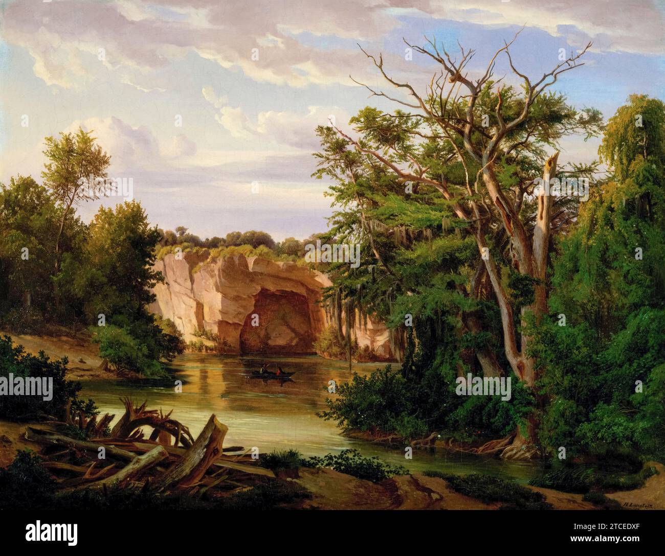 Hermann Lungkwitz, Hill Country Landscape, peinture à l'huile sur toile, 1862 Banque D'Images