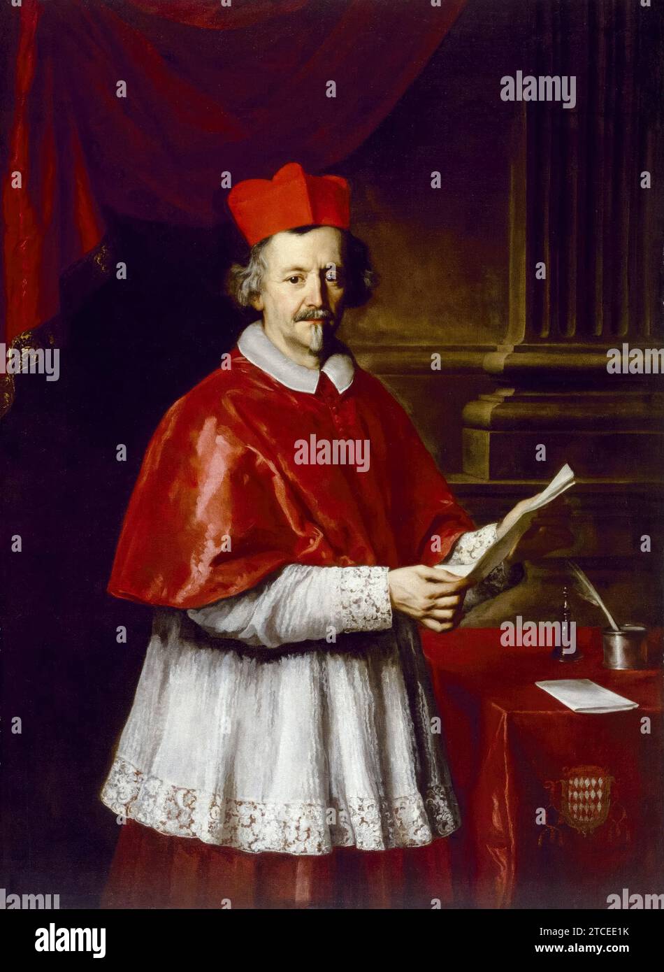 Cardinal Giulio Spinola (1612-1691), portrait à l'huile sur toile de Jacob Ferdinand Voet, 1673-1677 Banque D'Images